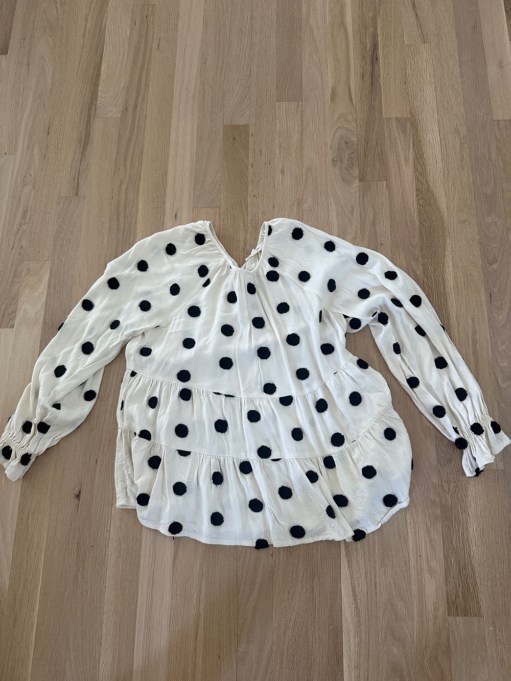 Blu Pepper White Tunic with Black Polka Dots